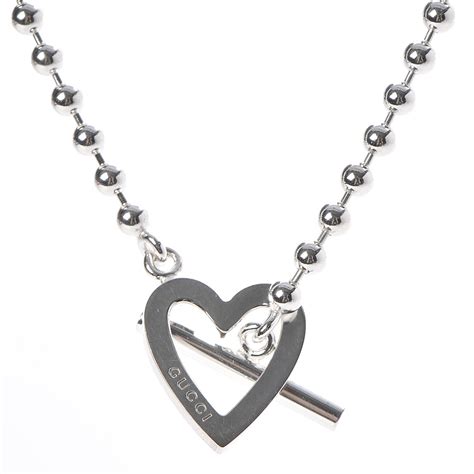 gucci necklace silver heart|best interlocking heart necklace.